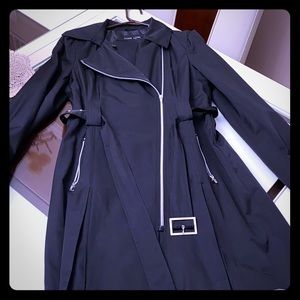 Black rivet trench coat